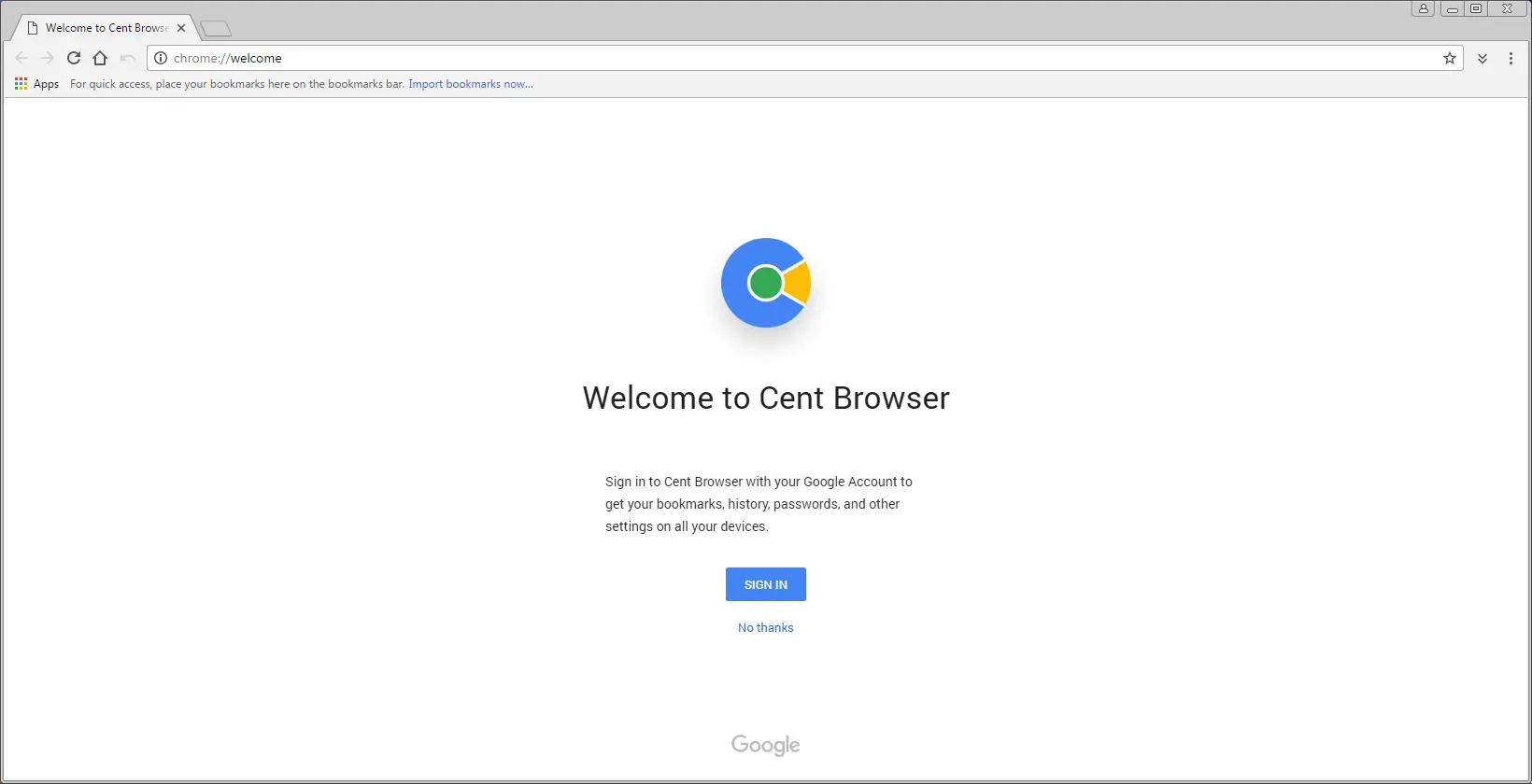 Cent Browser Screenshot 2