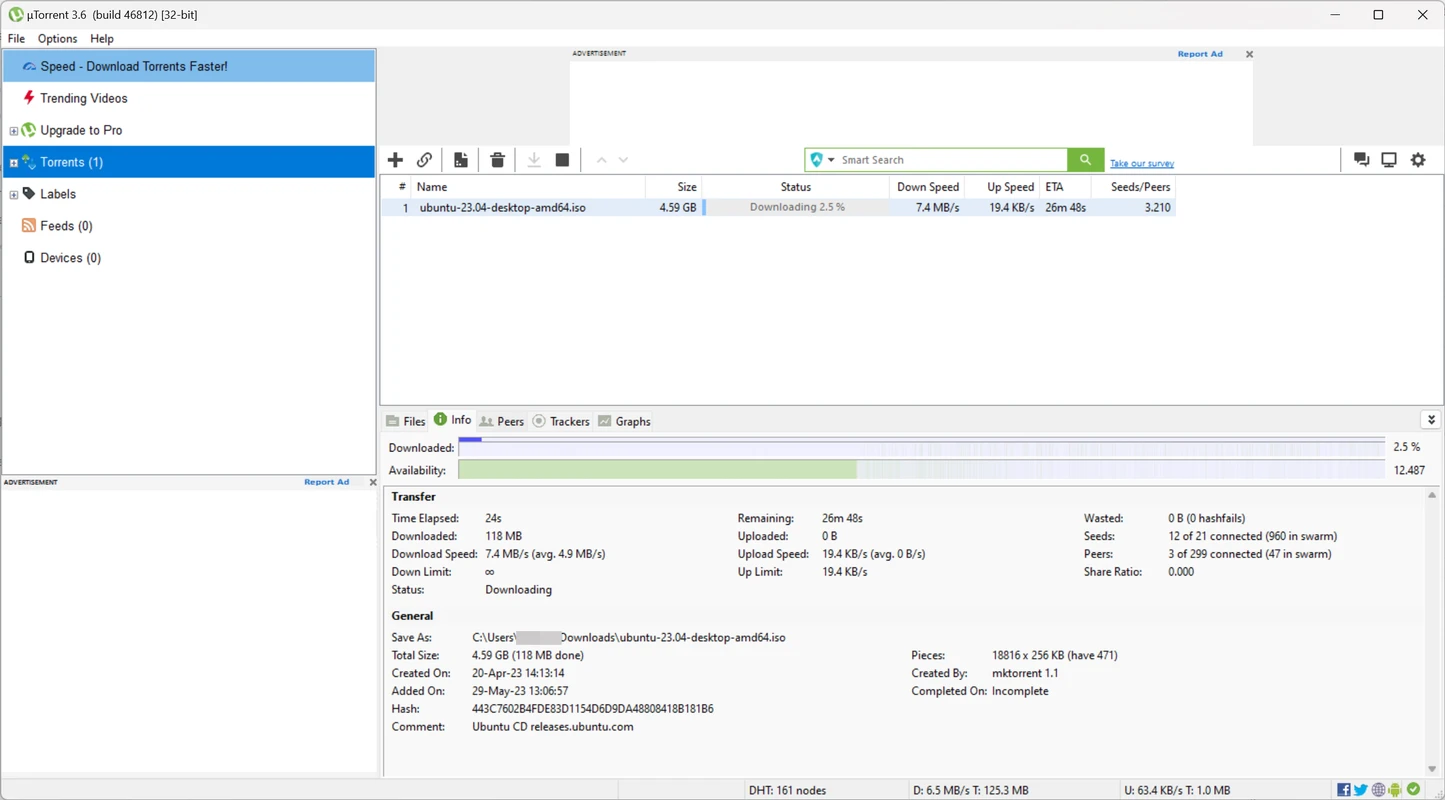 uTorrent Screenshot 3